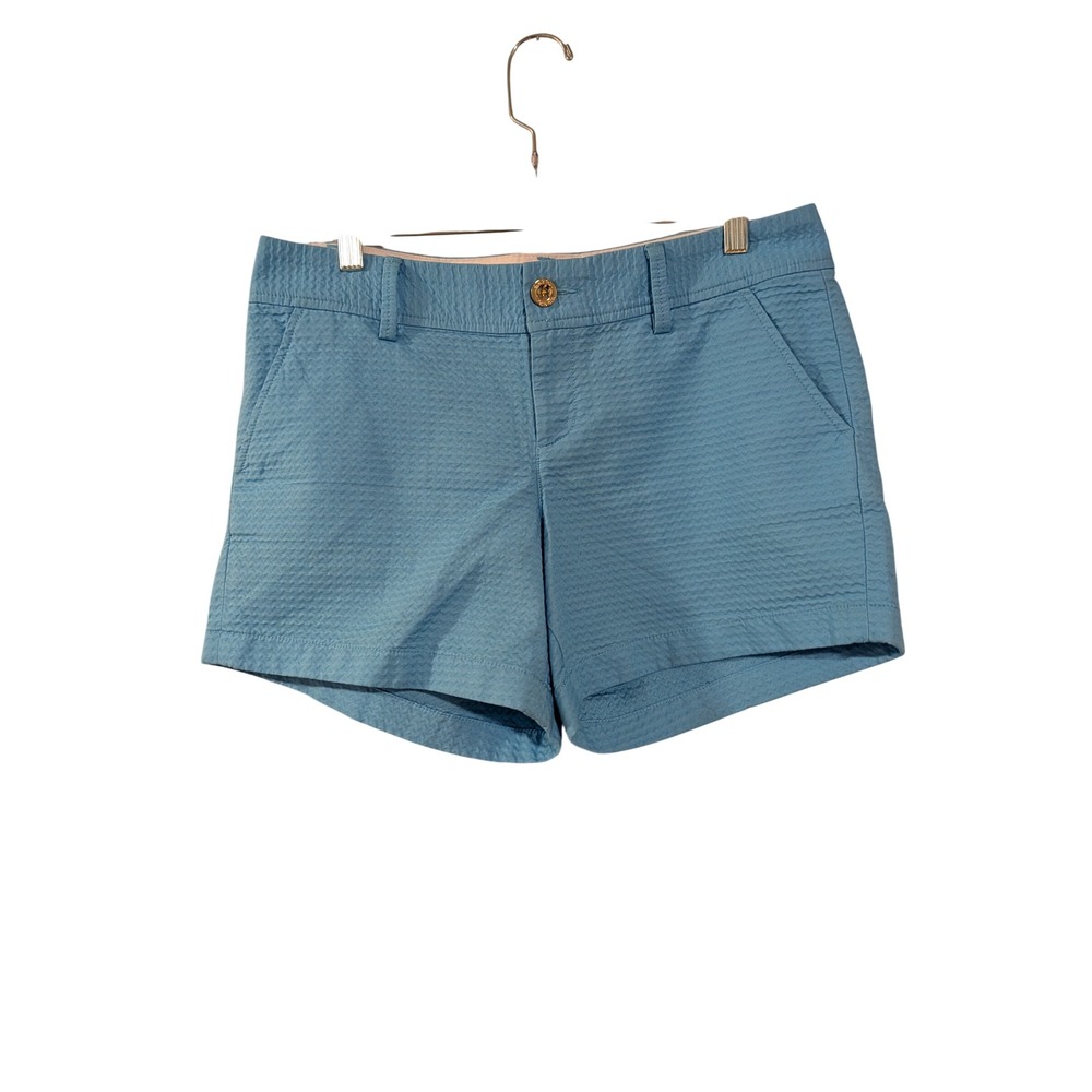 Lilly Pulitzer Callahan Short Womens 8 Seaspray Blue Seersucker 22119 NWT